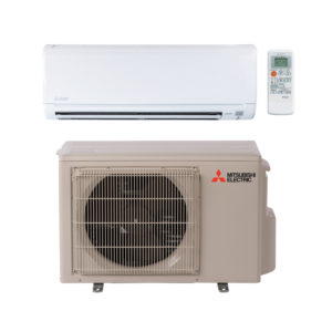 Mitsubishi air conditioner unit with sleek, modern design and advanced features, built for efficient cooling and energy-saving performance in homes or offices.